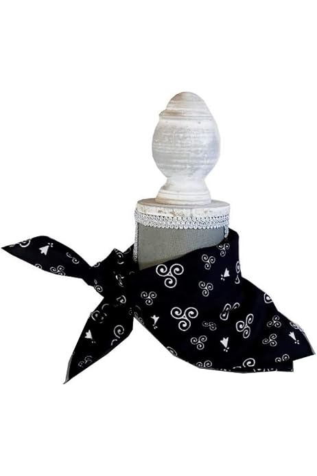 Bandana Méli Mélo Noir 100% Coton - 52x52 Cm - Accessoire Mode Polyvalent