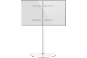 Soporte Television Pie Suelo Giratorio - Rfiver Soporte TV Altura Ajustable para 32-65 Pulgadas Televisor Pantallas - Negro Alto TV Stand +/-25° Giratorio con Gestión cables | Max Vesa 400*400mm 40kg