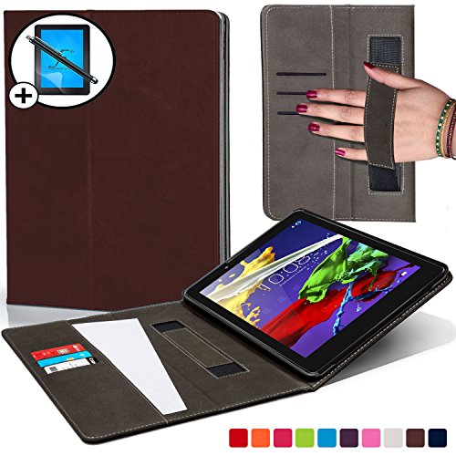 Forefront Cases® Lenovo Tab 3 8 / Tab 2 A8-50 Leder Hülle Schutzhülle Tasche Smart Case Cover Stand - Rundum-Geräteschutz und intelligente Auto Schlaf / Wach Funktion inkl. Eingabestift und Displayschutz