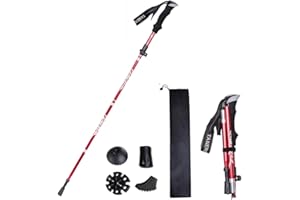 XDSP Bâton de Marche Pliable, Bâton de randonnée, Liège Respirant Poles Trekking Antichoc Antidérapant Bâton, Antichoc,Antiderapant pour Marche Nordique, Alpinisme, Ski, Trekking