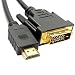 Produktbild HDMI DVI Kabel 2m DVI HDMI Kabel mit 1080P High Speed DVI 24+1 auf HDMI bidirektional Konverter unterstützt 3D Full HD vergoldete Kontakte Schwarz