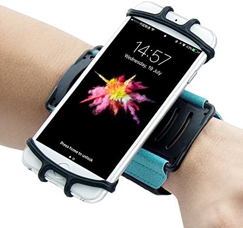 iPhone 7 Plus 7 6S SE Sports Armband,Workout Forearm Wristband Phone Holder 180°Rotatable for Running Cycling Gym Jogging Driving, Suitable for Samsung S8 (For 4" to 5.5" Phone) -- Blue