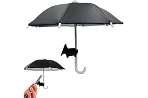 FaJoek Parapluie de Téléphone Portable Téléphone Parasol Ombrelle, Mini Parapluie pour Téléphone, Support à Ventouse pour Parapluie de Téléphone Portable, Support Telephone Voiture (Noir)