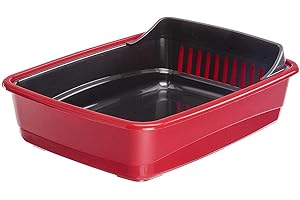 Ferplast Lettiera Gatto Toilette per Gatti ARIEL 10, Cassetta igienica Gatto con Setaccio che elimina lo Sporco per una Facile Pulizia, 46,5 x 35,5 x h 11,5 cm., colori assortiti