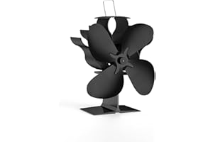 GENERIC COVERCOOK Stove Fan, Log Burner Fan, 4 Blades Wood Burning Stove Fan Heat Powered, Silent Operation, Fireplace Wood, Increased Efficiency Eco Friendly