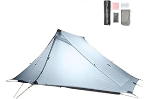 MOXIHIKE 3FULGEAR Lanshan 2 Pro Tente de Camping ultralégère pour 2 Personnes, Tente Professionnelle 3/4 Saisons sans tiges en Nylon argenté 20D pour Le Camping, la randonnée