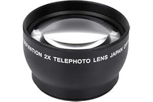 YUNIR Camera 2X Lens, Professional Magnification HD Telephoto Converter Conversion Lens, Aluminum Alloy Lens, for Any Camera with 52mm Lens Thread