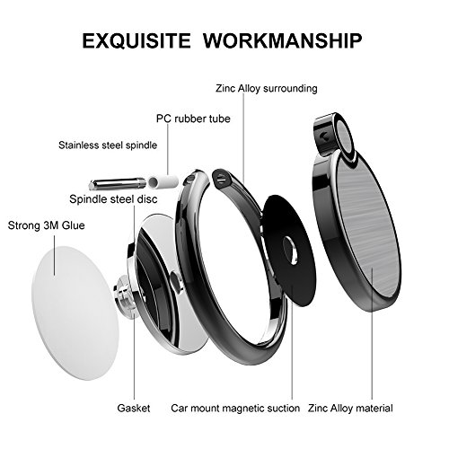 Anello Supporto Smartphone, SKYEE Anello Supporto Cellulare 360 Gradi Rotazionecon con Adesivi 3M, Gancio Anti-drop e chiusura antifurto, Universale Phone Holder, Grip And Stand per iPhone X 8 Smartphone e Tablets (Grigio)