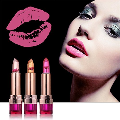 Jelly Transparente Blume Lippenstift Farbwechsel Temperaturänderung Lipstick Moisturizing Langlebigen Nicht Verblassen Lip Gloss Molie - 4