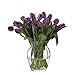 Price comparison product image Dartington Florabundance Tulip Lead Crystal Clear Glass Handmade Flower Vase H=19 W=14cm Gift Boxed