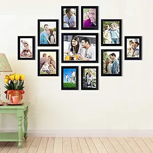 Art Street Primo Wall Photo Frame Set of 11 Black Picture Frames (Hanging Accessories Included Black_6 Unit 4X6, 4 Units 5X7, 1 Unit 8X10 Inch, Black)