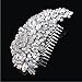 WINOMO Hair Comb Clip Crystal Rhinestones Decor Flower Silver