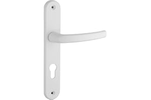 THIRARD - Ensemble de Poignées pour Porte d'Entrée Sultane - Zamak Fondu - Usage Pratique - Trou de Cylindre - Carré 7 mm - Entr'Axes 195 mm - Finition Blanc