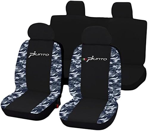 lupex Shop G. punto3 _ No Military MB Car Seat Covers, Blue, Set of 6