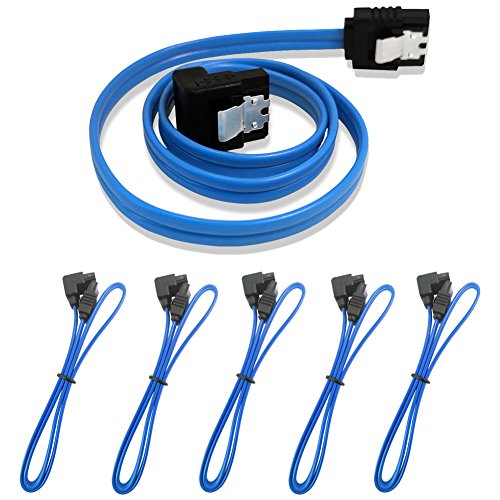 Preisvergleich Produktbild SATA Kabel 6.0 Gbps 90°blau 45cm, 5 Stück