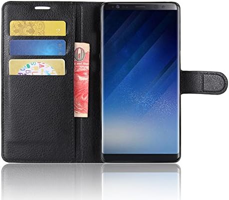 Rockwey® Samsung Galaxy Note8 mobile phone sets,TPU+PU leather cover flip cover card wallet Anti-scratch,anti-skid(Black)