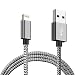 Produktbild PhoneStar USB lightning Ladekabel nylon [HIGHSPEED] Datenkabel 1M Premium Textilkabel für iPhone 8, 8 Plus, X, 7, 7 Plus, 6, 6s, 6 Plus, 6s Plus, SE, 5c, 5s, 5, iPad