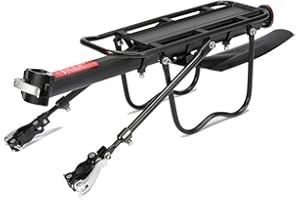 ThreeH Portabici posteriore con parafango regolabile Capacità 110 lbs/50 kgs Il portapacchi si adatta alla maggior parte delle mountain bike da 26-29"