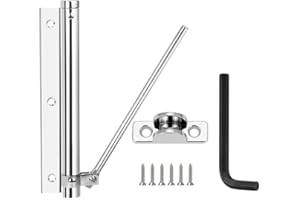 BUZIFU Cierrapuertas Automatico Puerta con Tornillos y Llave de Allen, Cierre Automático Ajustable, Cierrapuertas Muelle de Aleación de Aluminio, Ideal para Instalar en las Puertas de Madera y Metal
