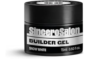 SINCERO SALON Easy Fluid Gel Construction Ongle UV - Snow White - TPO Free - Idéal pour French Manucure - Nail Extension et Modelage - Cache les Défauts des Ongles - Builder Gel - 15ml