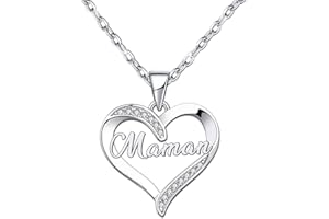 ZYMGUO Cadeau Maman,Collier Femme Gravé en Pendentif Cœur Bijoux Cadeau Original pour Maman,Cadeaux Fête des mères pour Maman (maman1)
