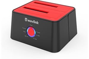 WAVLINK USB 3.0 to SATA I/II/III Dual-Bay External Hard Drive Docking Station for 2.5/3.5-inch HDD/SSD with UASP (6Gbps)?Support Offline Clone Duplicator Function (2 x 12TB)