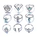 Produktbild Ringe, Holeider Europa und Amerika Bohemien Retro personalisierten Schmuck Ring der Blaue Ringe Set 9pcs (Silber)