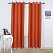 Produktbild Blickdicht Vorhang mit Ösen - PONY DANCE 2 Stücke Verdunkelungsvorhänge Energiespar & Wärmeisolierend, Einfacher und Moderner Stil für Schlaf und Wohnzimmer, 210 cm x 132 cm (H x B), Orange