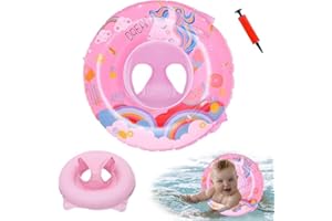 AOREETY Baby Swimming Float Seat, Cartoon Inflatable Toddler Pool Swimming Ring with Double Handle, Animal Water Waist Float Toy for Age 6-36 Months Babies Toddlers