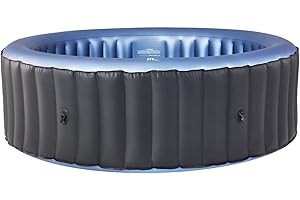 SHATCHI Bergen Latest Mspa Portable Hot Tub Round 4 Persons Outdoor Bubble Spa Pool Inflation Smart Filtration, UVC Sanitization Technology, 36 Degree Quick Heating