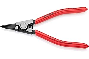 Knipex Pinza per Anelli di Sicurezza per Anelli di Sicurezza Esterni Su Alberi Bonderizzata Nera, Rivestiti in Resina Sintetica 140 Mm 46 11 A0