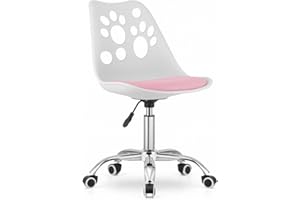 NMK HOME Silla Oficina con Ruedas 360 °- Cadeira Escritorio para Sala de Estudio - Fácil de Montar y Base Cromada