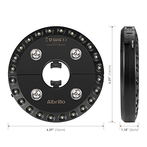 Albrillo 28 LEDs kabellose Sonnenschirmbeleuchtung Sonnenschirm Lampe 3 Modi für Garten Camping Außen - 2