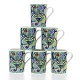 Allen Design - Juego de 6 Tazas de Porcelana, diseño de Rana