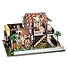 Produktbild DingLong DIY Christmas House Assemble Miniature Dollhouse LED Möbel Kit Xmas Geschenk Puppenhaus