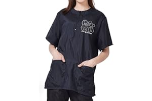WAYUTO Short Sleeves Pet Grooming Smock With Zipper - Dog Work Clothes With 2 Pockets - Grooming Shirt for Pet Shop Men Women Poodle X-Large