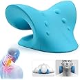 YOGI GRIPS Neck Shoulder Stretcher Relaxer,Cervical Traction Device Hump Corrector,Dowagers,Tech Neck,Tmj Pain Relief,Firm Foam,Cervical Spine Alignment,Chiropractic Pillow Stretcher(Black)(Blue)