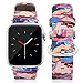 Price comparison product image Kaome Compatible for Leather Apple Watch Band 40mm 38mm, Women Floral Strap Wrist, Replacement Bands for iWatch Series 4, Series 3, Durable Prints, Smooth Synthetic Leather - Morning Glory