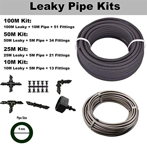 Leaky Hose 10M 4mm Micro Irrigation Kit, pipe, supply pipe and fittings.