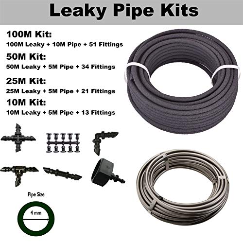 Leaky Hose 10M 4mm Micro Irrigation Kit, pipe, supply pipe and fittings.