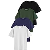 Erkek Slim Fit Bisiklet Yaka Pamuk Elastan 4'l&uuml; Basic Tiş&ouml;rt