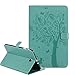 Produktbild Samsung Galaxy Tab A 9.7 Hülle,Hülle für Samsung Galaxy Tab A 9.7 Grün,Schutzhülle für Samsung Galaxy Tab A 9.7 Leder Brieftasche,Leweiany Elegant Luxus Katze und Baum Prägung Muster Ultra Dünn Folio PU Leder Flip Wallet Cover Case Slim Kunstleder Klapphülle Brieftasche Lederhülle Premium Folio Bookstyle Ledertasche Stoßfest mit Standfunktion Kreditkartenfächer Leder Tasche Hülle Etui Schutzhülle Ständer Smart Cover Case für Samsung Galaxy Tab A 9.7 T550