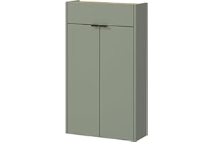 GERMANIA DIE MÖBELMACHER Germania Armario multifunción Colgante 1397-629 GW-Ameca, en Verde Topo/Roble, Poco Profundo, Ideal para pasillos Estrechos, 56 x 97 x 22 cm (Ancho x Alto x Profundidad)