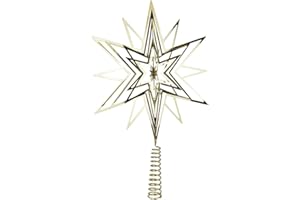 RIFFELMACHER & WEINBERGER Riffelmacher Christbaumspitze Metall Stern 33cm 17858 - Weihnachtsbaumspitze Weihnachten Heiligabend Baumdekoration - Gold