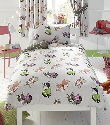Dog Cute Puppy Childrens Double Quilt Duvet Cover & 2 x Pillowcase Bedding Set
