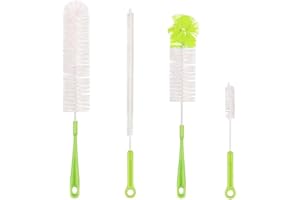Qisan 4 Pcs Brosse De Nettoyage De Bouteille Set Multifonctionnel Brosses Longue Brosse À Bouteille d'eau Nettoyant De Bouteilles