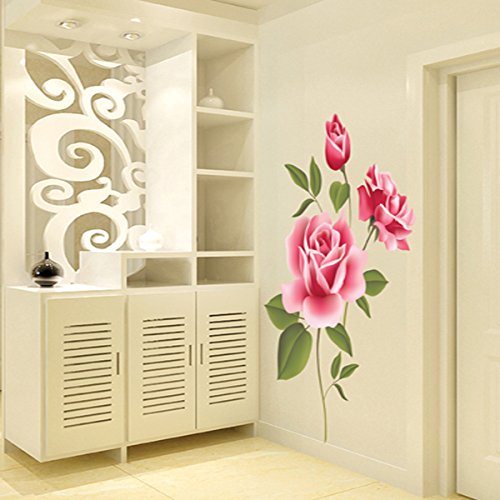 SMART LEGEND Abnehmbare Wandsticker Wandtattoo Größe: 70cm*50cm Fashion Home-Dekoration-Aufkleber Blume Wohnzimmer elegant Blüte