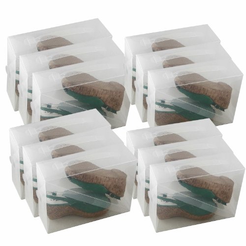 15x DynaSun PP368TG Schuhbox Schuhkasten Lagerkasten Box Schuhschachtel für Aufbewahrung Schuhe faltbare Halter für Damen und Herren - 2