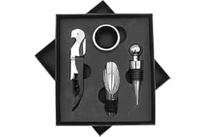 SINZAU Tire Bouchon, Ouvre Bouteille de vin en Acier Inoxydable, Ensemble de 4 Pièces, Pour la Famille, l'hôtel, la Fête, la Boîte cadeau
