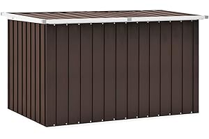 vidaXL Caja de Almacenaje para Jardín, Baúl para Cojines Almohadas Mantas, Cofre de Herramientas, Caja para Porche Patio Terraza, Marrón